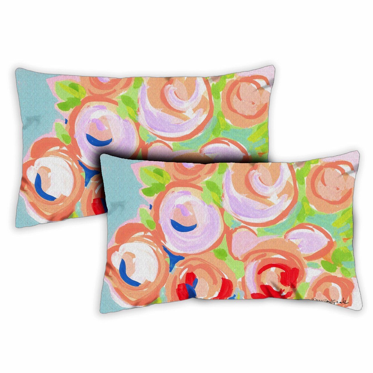 Blooms Decorative Spring Indoor/Outdoor Pillow Cover (set of 2)